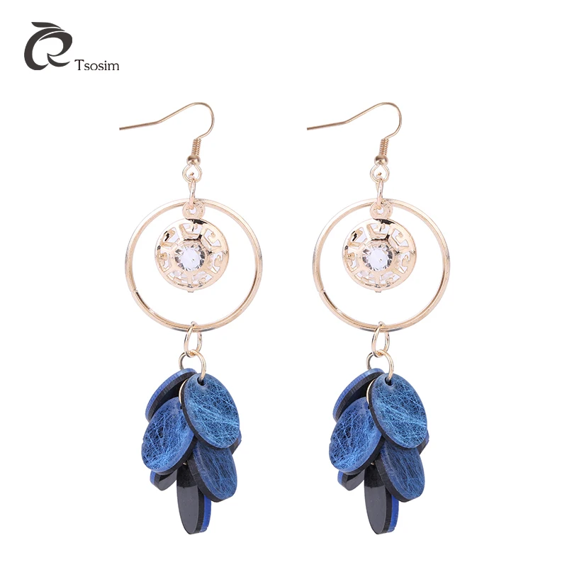 

New Custom Drop Earrings Design Geometric Circles Beating heart Acrylic Pendant Handmade Dangle Earrings For Women Jewelry Gift