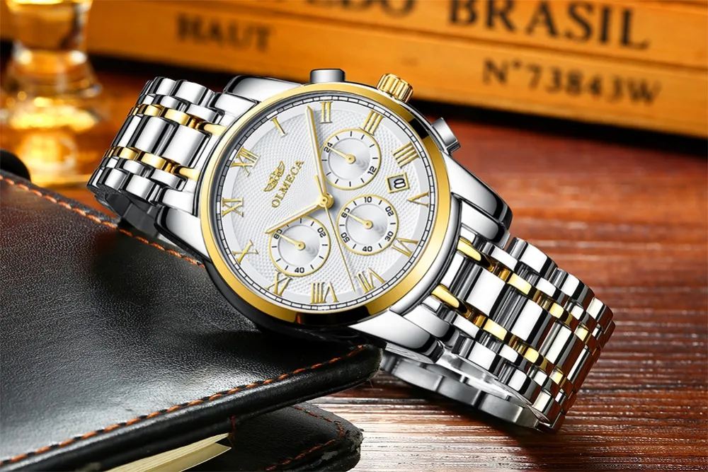  OLMECA Brand Clock Luxury Chronograph Waterproof Montre Homme Military Watches for Men Relogio Masc