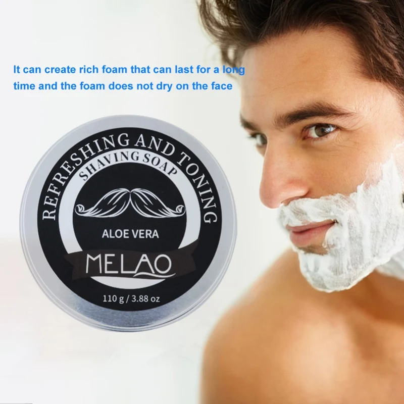 New 110g Men Soft Shaving Cream Shaving Soap for Men Barber Salon Shave Beard Cream Soap Face Cleaning Tool