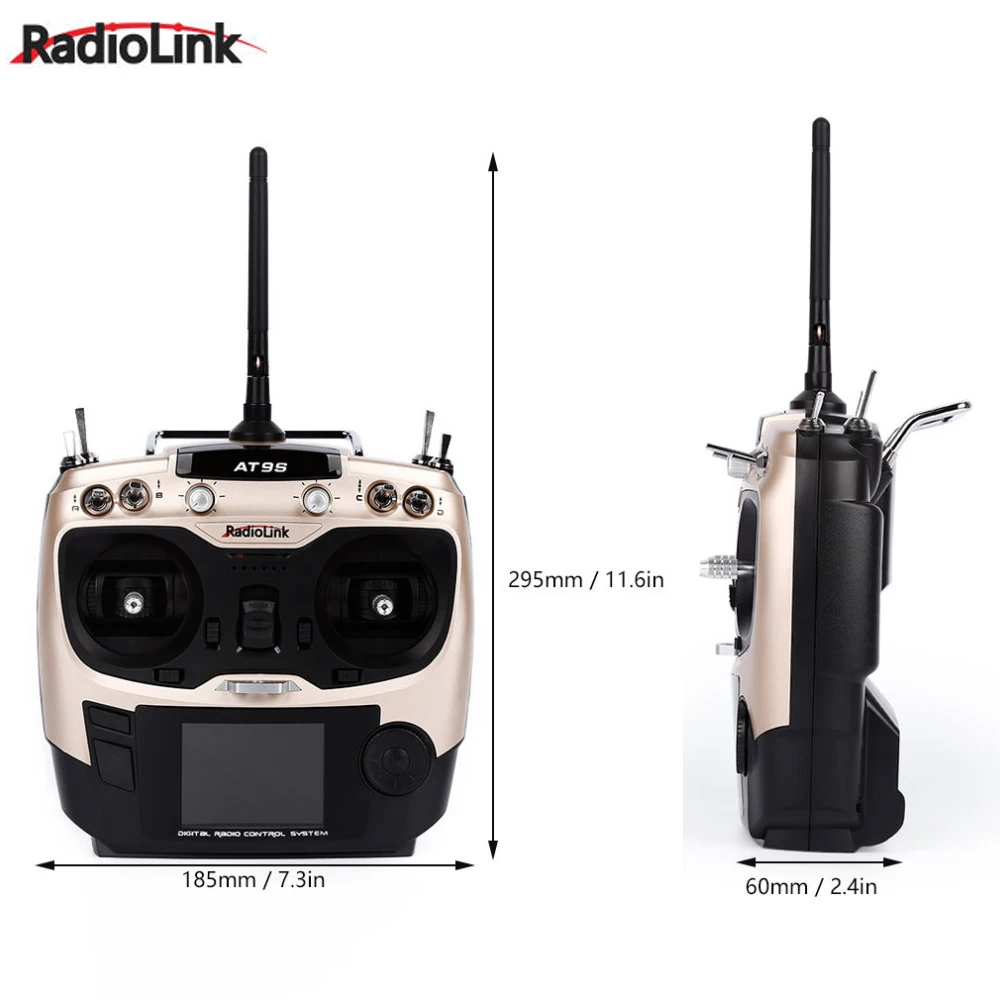 AT9S передатчик, 1 шт. Радиолинк AT9S 2,4G 9CH система передатчик с R9DS приемник для квадрокоптера вертолета
