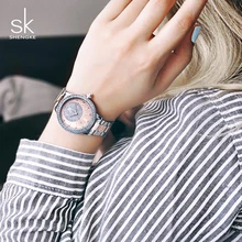 Shengke кварцевые часы для женщин бренд женский серебряный браслет часы Relogio Feminino SK роскошные часы с кристаллами для женщин
