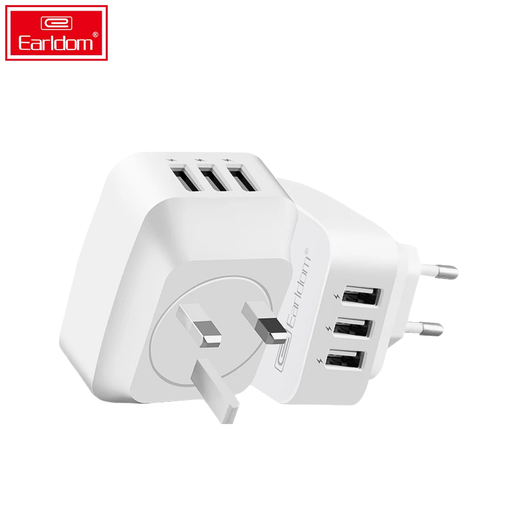 Earldom 3 порты и разъёмы USB зарядное устройство ЕС Великобритания Plug 4 Путешествия