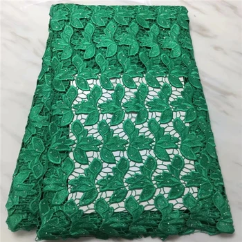 

VILLIEA Green African Guipure Lace Fabric High Quality AfricanCord Lace African Textiles For Wedding Cloth 10 color (5yard/lot)