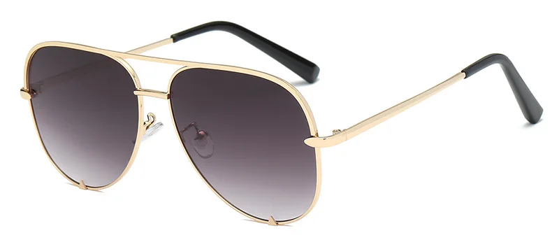Шауна негабаритный Модные женские розовые пилотные солнцезащитные очки Брендовые Дизайнерские мужские синие зеркальные линзы очки UV400 - Цвет линз: Golden Grey Gradient
