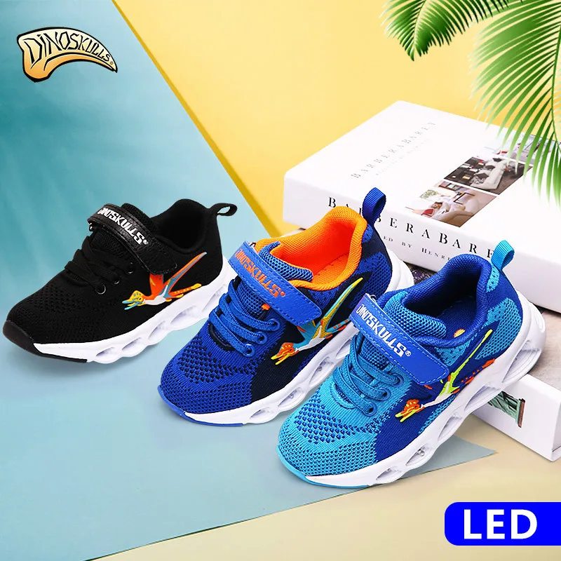 Dinoskulls Children's Sport Led Light Up Shoes Baby Boys Mesh Casual Shoes 2019 Autumn Led Luminous Shoes for Boys 26-31# Dinoskulls Children's Sport Led Light Up Shoes Baby Boys Mesh Casual Shoes 2019 Autumn Led Luminous Shoes for Boys 26-31#