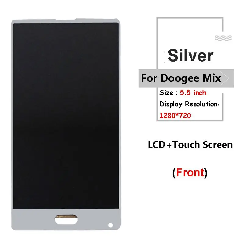Серебристый/синий/черный Для Doogee Mix lcd дисплей+ инструмент для ремонта сенсорного экрана в сборе Запчасти Запасные Аксессуары Для doogee mix lcd - Цвет: Silver