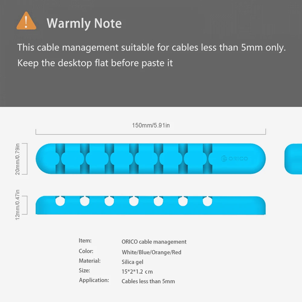 ORICO Cable Holder Silicone Cable Organizer USB Winder Desktop Tidy Management Clips Holder For Mouse Keyboard Earphone Headset