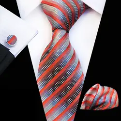 3 шт./компл. 8 см человек формальный комплект галстуков серый и красный цвета диагональ полосатый галстук с карманом Прямоугольные Запонки
