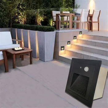 

IP65 PIR Recessed LED Stairs Light Body Sensor Wall Sconce Lamps 3w 110V 220V 240V Step Stairway Ladder Lighting