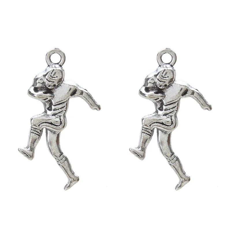 

10pc/lot Athlete Charms Antique Football Athlete Charms For Bracelet Necklace Pendant Jewelry Findings Making 29*15mm