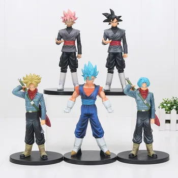 

5pcs/lot 17.5-20cm Anime Dragon Ball Super Goku Black Gokou Super Saiyan Trunks vegetto DXF PVC Action Figure Toy
