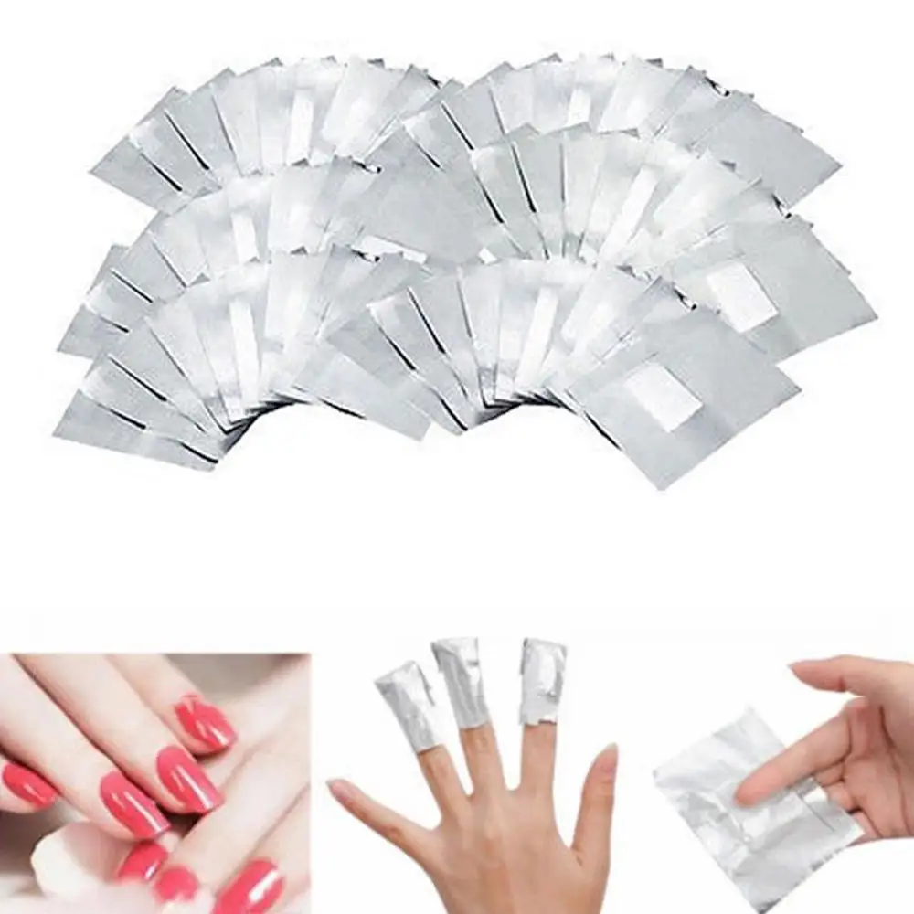 100 шт алюминий алюминиевые полоски для снятия гель-лака обертывания ногтей Soak Off польский жидкость для снятия лака для акриловый гель