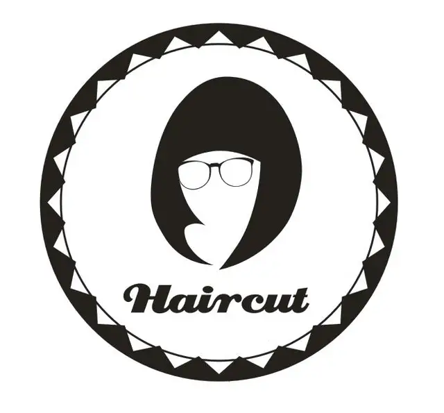  Rambut  Salon  Dinding Decal Hair Cut Tanda Logo  Gadis 