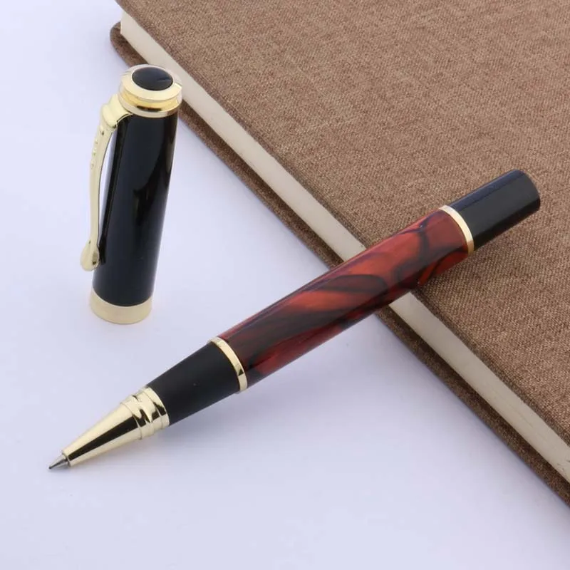 JINHAO 500 черная с белой шахматной доской Золотая отделка 0,5 мм роликовая шариковая ручка