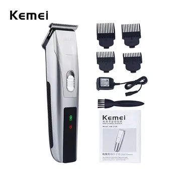 

Kemei NEW Professional Men Hair Trimmer Electric Rechargeable Hair Clipper Cutting with Stainless Blade Cutter Attachment Comb
