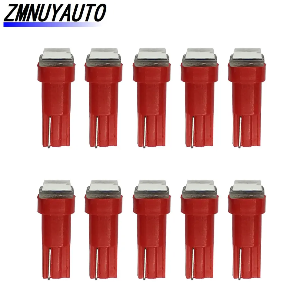 100 шт. светодиодные лампы T5 5050 1SMD автомобильные для внутреннего освещения