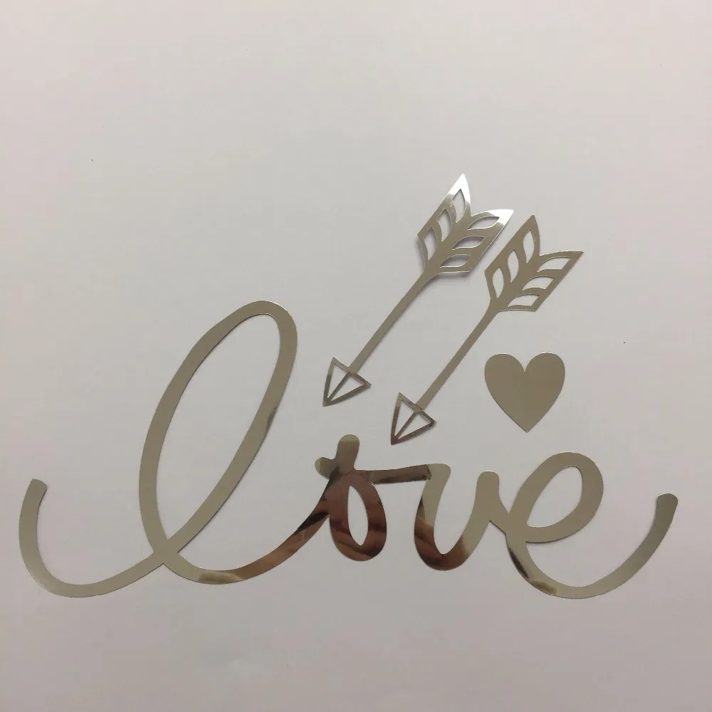 Happymems нашивки с надписью Love and Arrow из серебряной фольги для нанесения утюга на