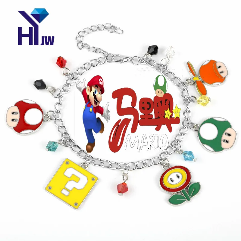 HEYu мультфильм Супер Марио очаровательный браслет игра Марио Брос мушрун принцесса Biqi браслет Волшебная цепочка браслет подарки