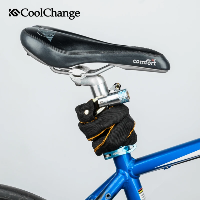 CoolChange Bicycle Lock Safe Metal Anti-Theft Outdoor Bike Chain Lock Security Reinforced Cycling Chain Lock Bicycle Accessories
