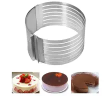 De Acero inoxidable máquina de Cortar La Torta de Capa Ajustable Kit máquina de Cortar Cortar La Torta de Mousse de Anillo de Ajuste de BRICOLAJE Herramientas de Hornear Decoración Para El Hogar