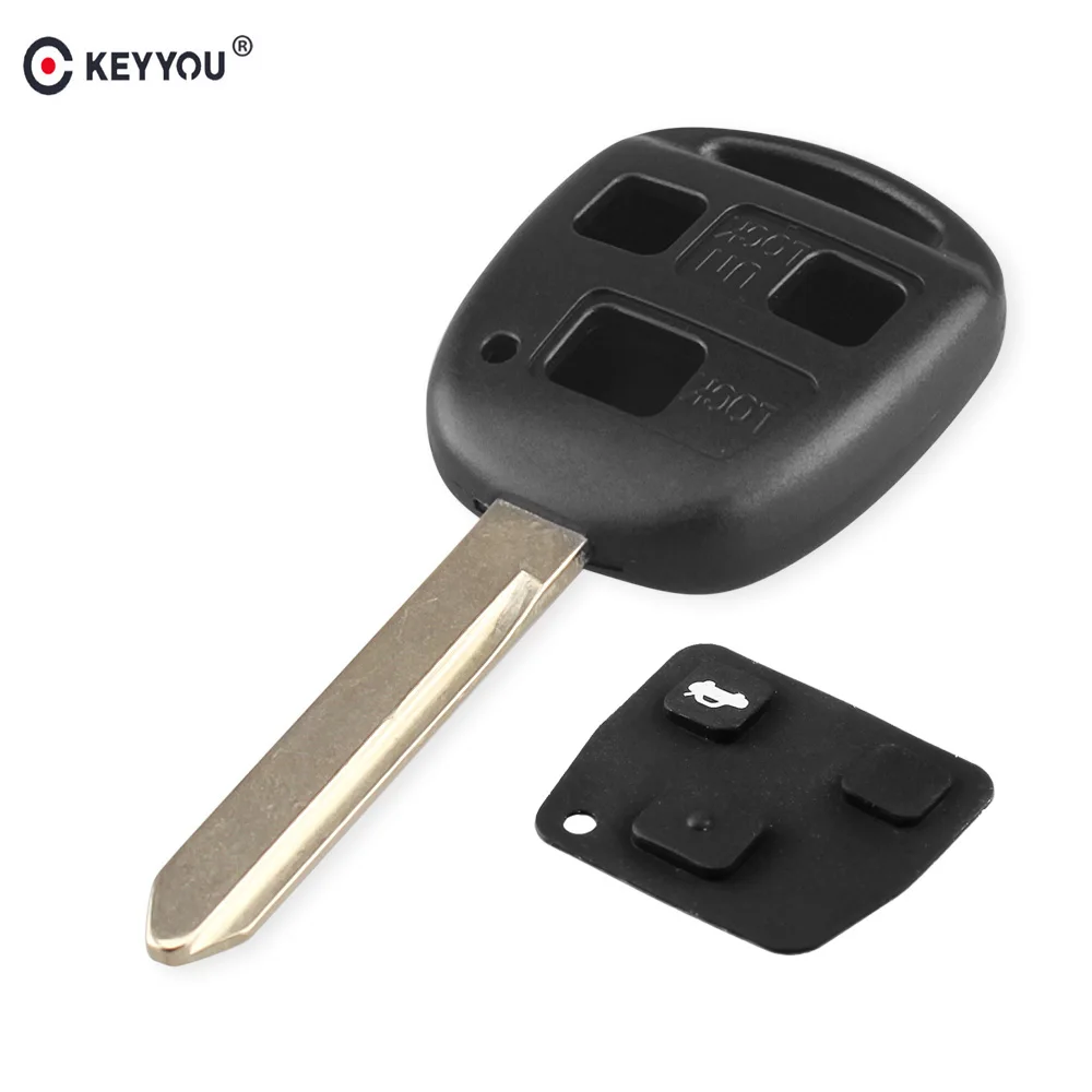 US $64.81 KEYYOU 50pcslot 3 Buttons Car Remote Key Shell Case Fob For Toyota Yaris Avensis Corolla RAV4 Camry Toy47 Blade