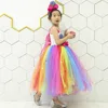 Arco Iris caramelo dulce Hada cumpleaños traje niños Piruleta de arcoíris flor arco vestido y Diadema para el Mardi Gras de Carnaval ► Foto 3/6