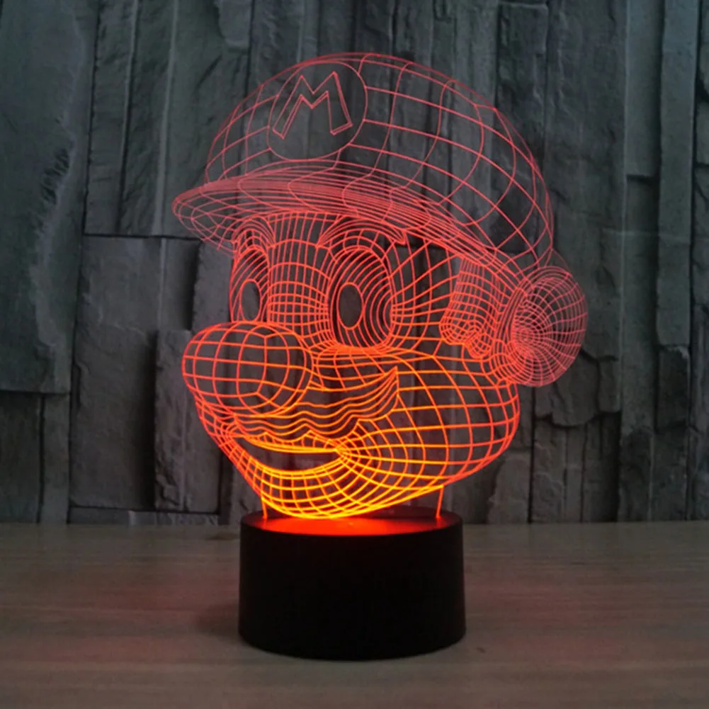 

TAMPROAD 3D LED Night Light Colorful Gradient Atmosphere Lamp Novelty Lighting Table Lamp Record Type Super Mario Bros room lamp