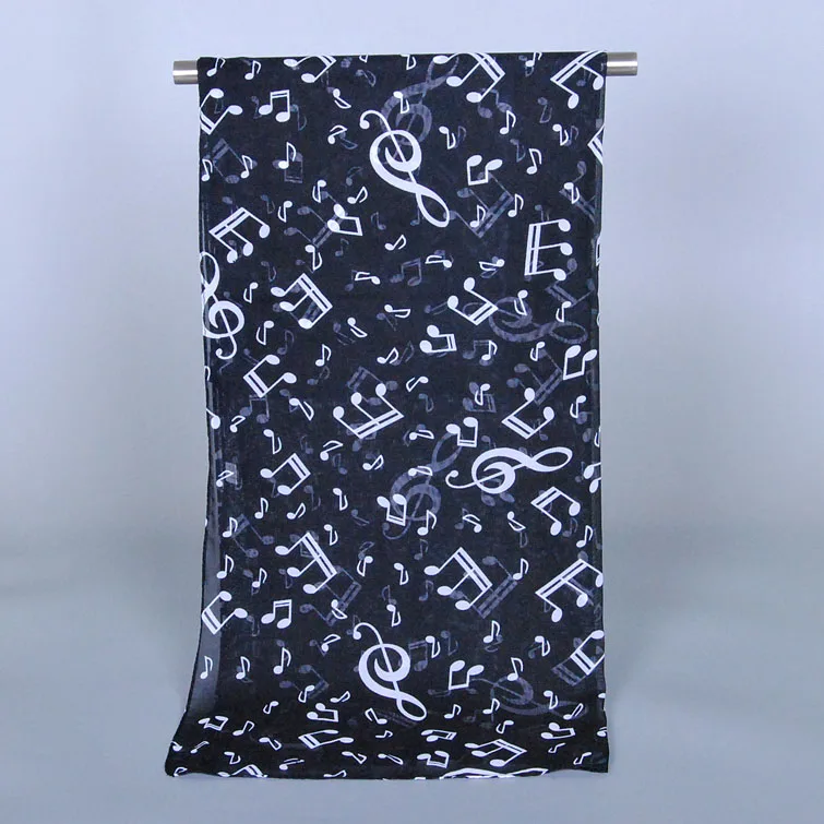 Женский длинный шифоновый шарф с принтом музыкальных нот 10 шт.|scarf shawl|echarpe