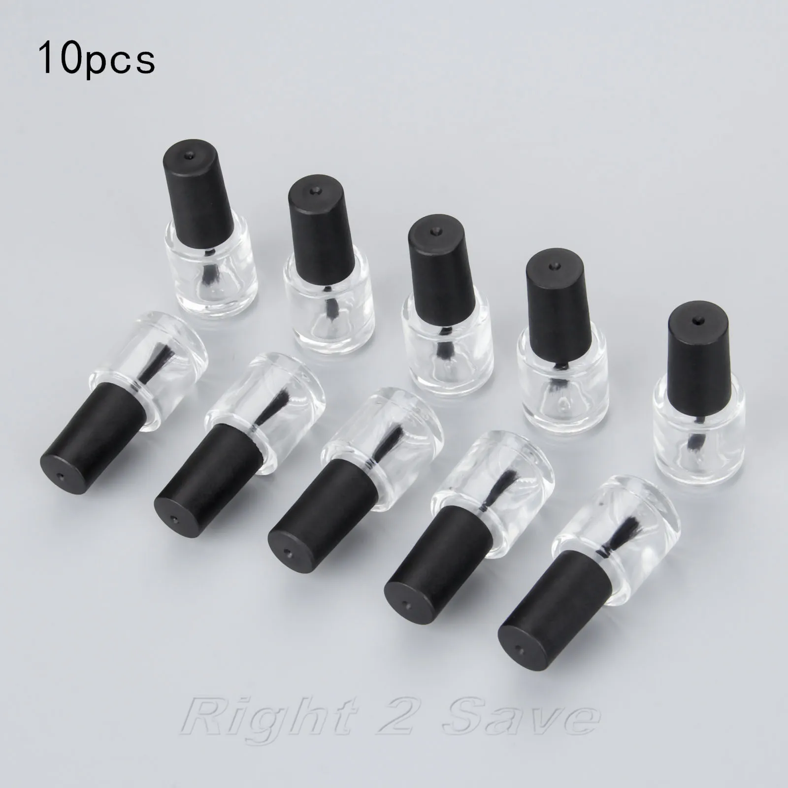 

10PCS/set 5ML Nail Polish Bottle with Brush Refillable Empty Cosmetic Containor Transparent Glass bottle Nail Art Manicure Tool