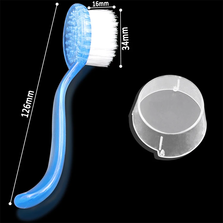1 шт. пластиковая щетка для чистки ногтей с колпачком и круглой головкой для макияжа, моющие Кисти для маникюра, педикюра, кисти для дизайна ногтей, инструменты