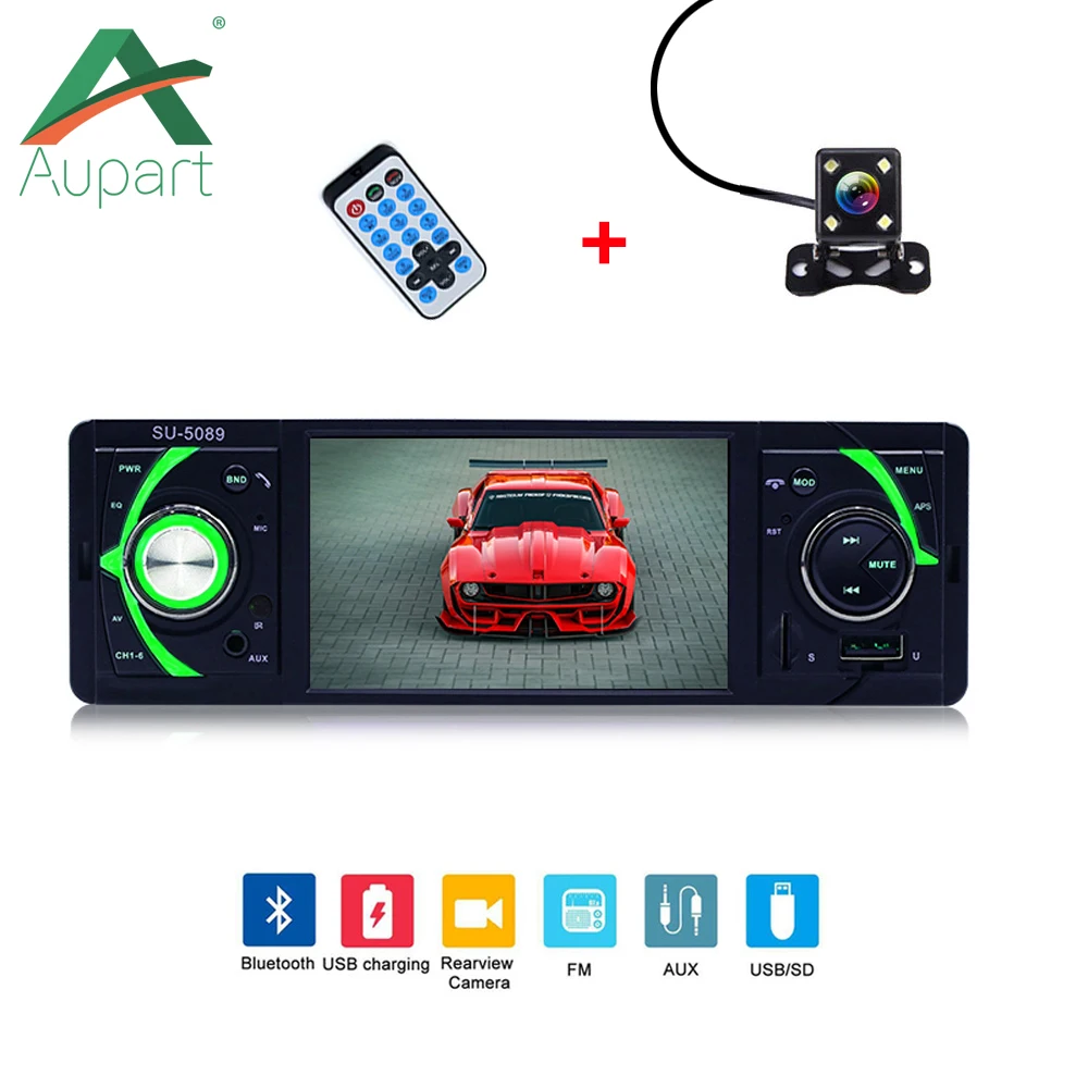 1DIN aupart Авто аудио стерео Мультимедийный Плеер Поддержка камеры HD 4 дюймовый экран