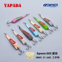 YAPADA ложка 005 подсветка 10 г/15 г владелец тройной крючок 59 мм/66 мм перо многоцветный металлическая ложка цинковый сплав рыболовные приманки - изображение