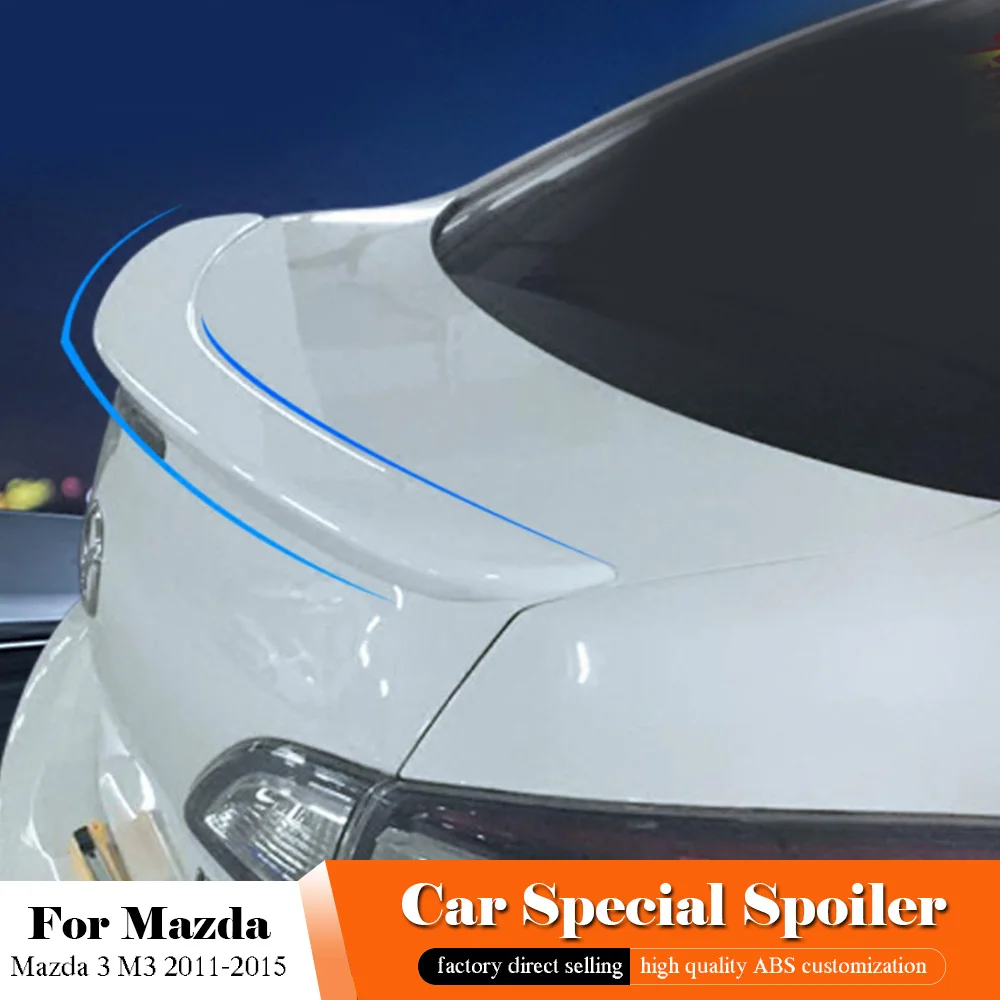 AITWATT белый задний спойлер для Mazda 3 M3 2011 2012 2013 2014 2015 ABS неокрашенный багажник крыло