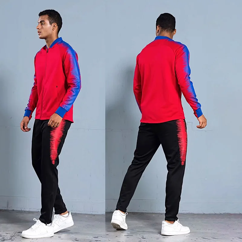 

BINTUOSHI Men's Soccer Suit Long Sleeves Sports Suit Autumn and Winter Games Sports Coat Appearance Training Team Uniform