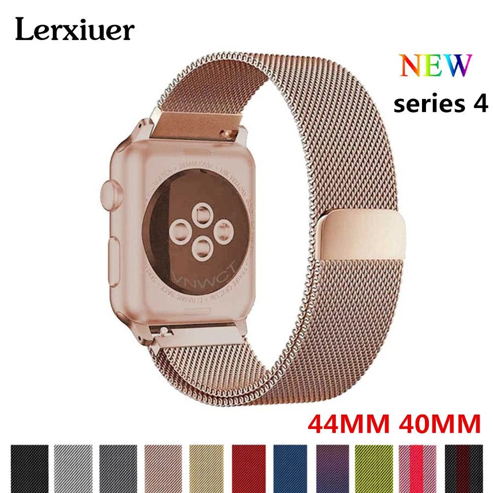 

Milanese Loop For Apple watch 4 band strap 44mm 40mm watchband iwatch series 3 2 1 Stainless Steel metal Bracelet wrist belt
