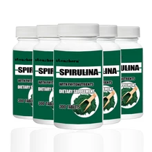 Большая сделка,, 5 бутылок, Органические Спирулина с натуральным загрязнением 250 мг, Всего 1500 шт