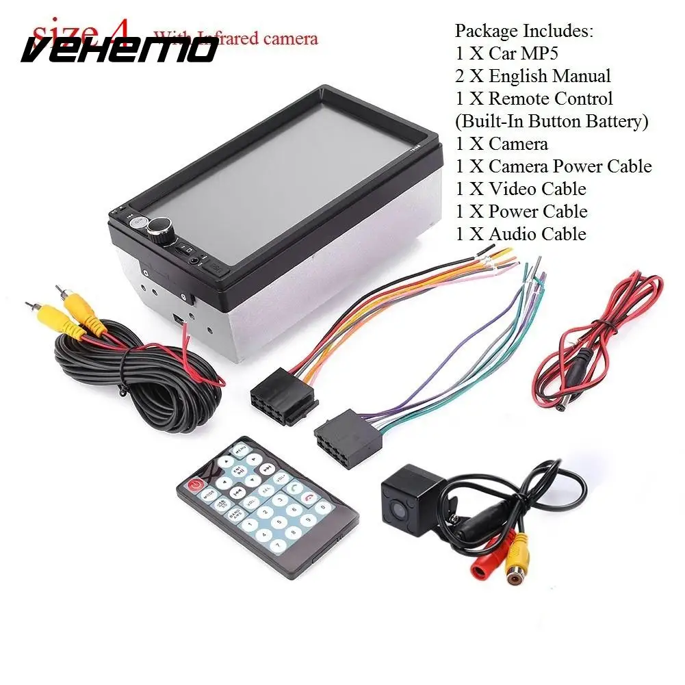 

7" HD 2DIN Bluetooth Touch Screen Car Stereo Radio MP5 Player + Backup Camera