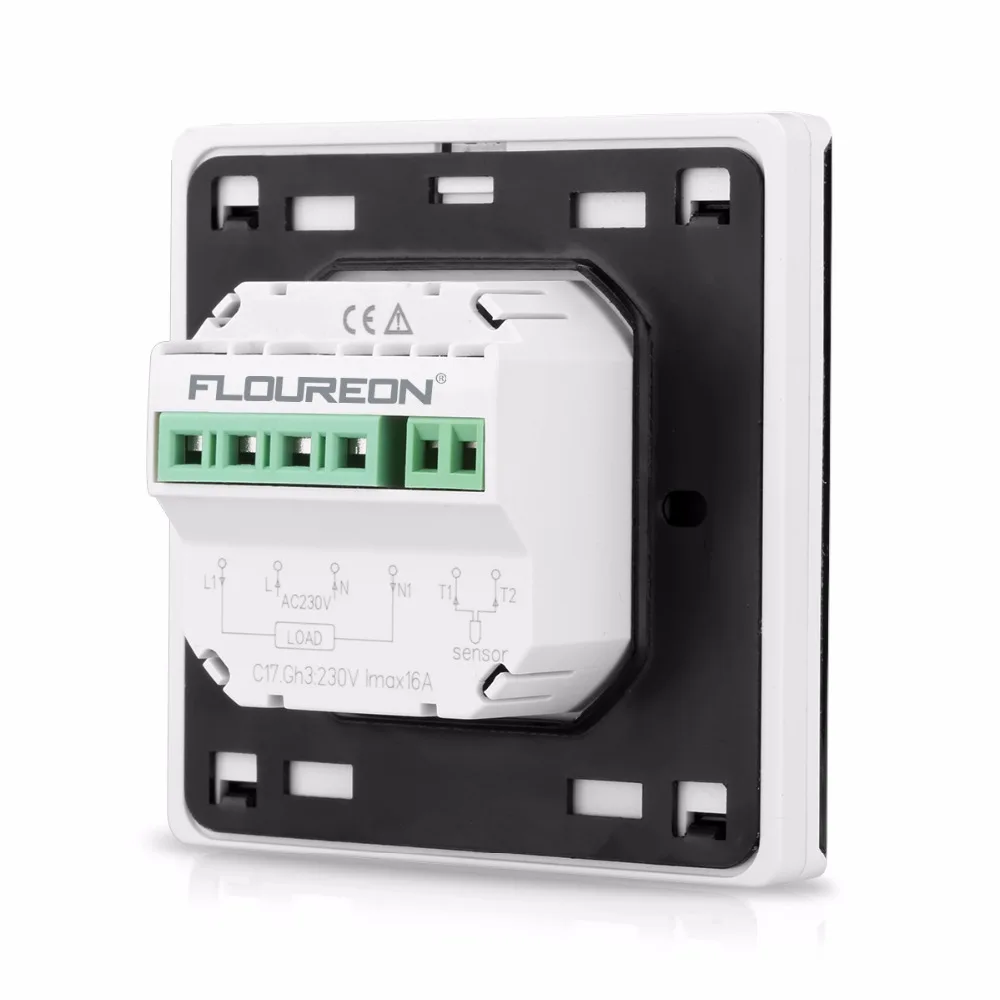 Floureon BYC17GH3 сенсорный ЖК-экран комнатное Напольное отопление термостат Еженедельный программируемый терморегулятор регулятор температуры