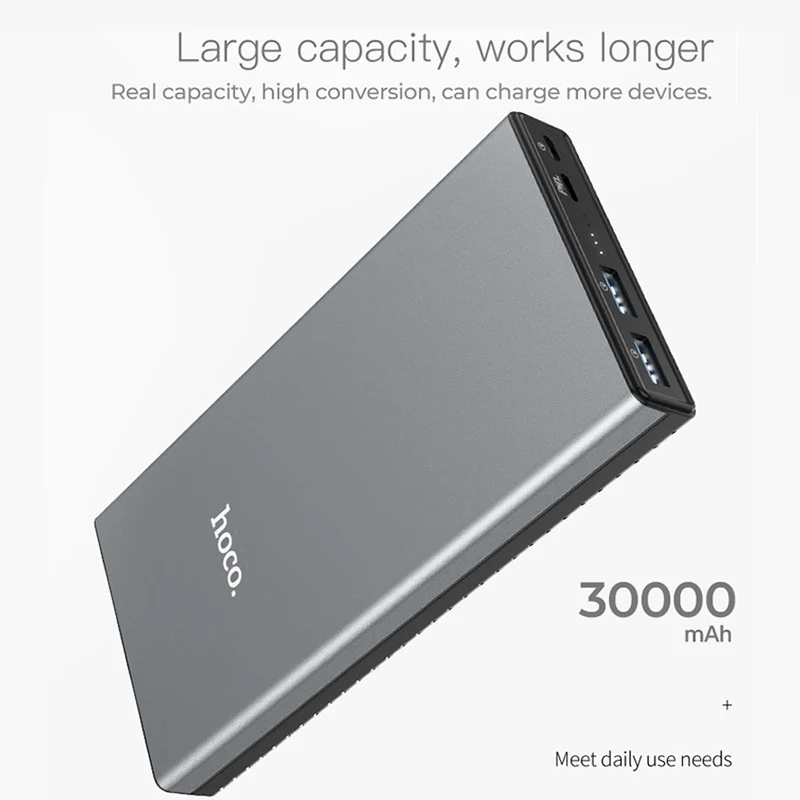 HOCO 30000 мАч Внешний аккумулятор 18 Вт PD usb type C Quick Charge 3,0 power Bank 30000 мАч 3,0 FCP внешний аккумулятор зарядное устройство для Xiaomi