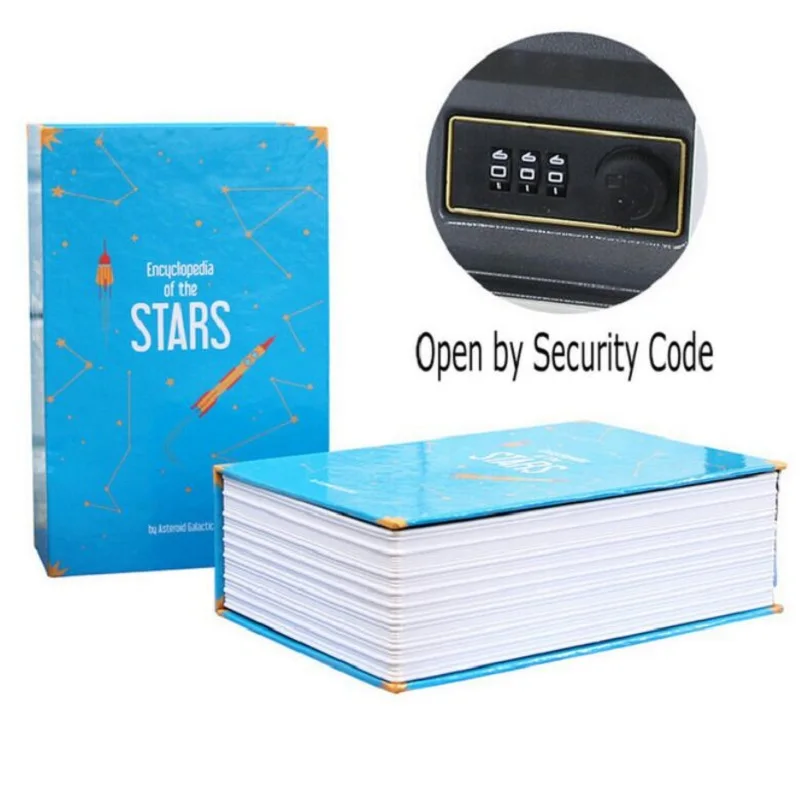 Key Lock Book Safes Hidden Safe Box Travel Home Money Jewelry Security Steel Simulation Book