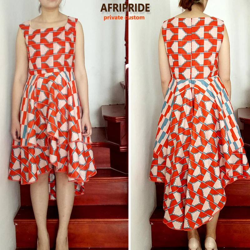 Горячая Распродажа, Африканское платье для женщин AFRIPRIDE, индивидуальное Плиссированное вечернее платье без рукавов, чистый вощеный хлопок, A722582