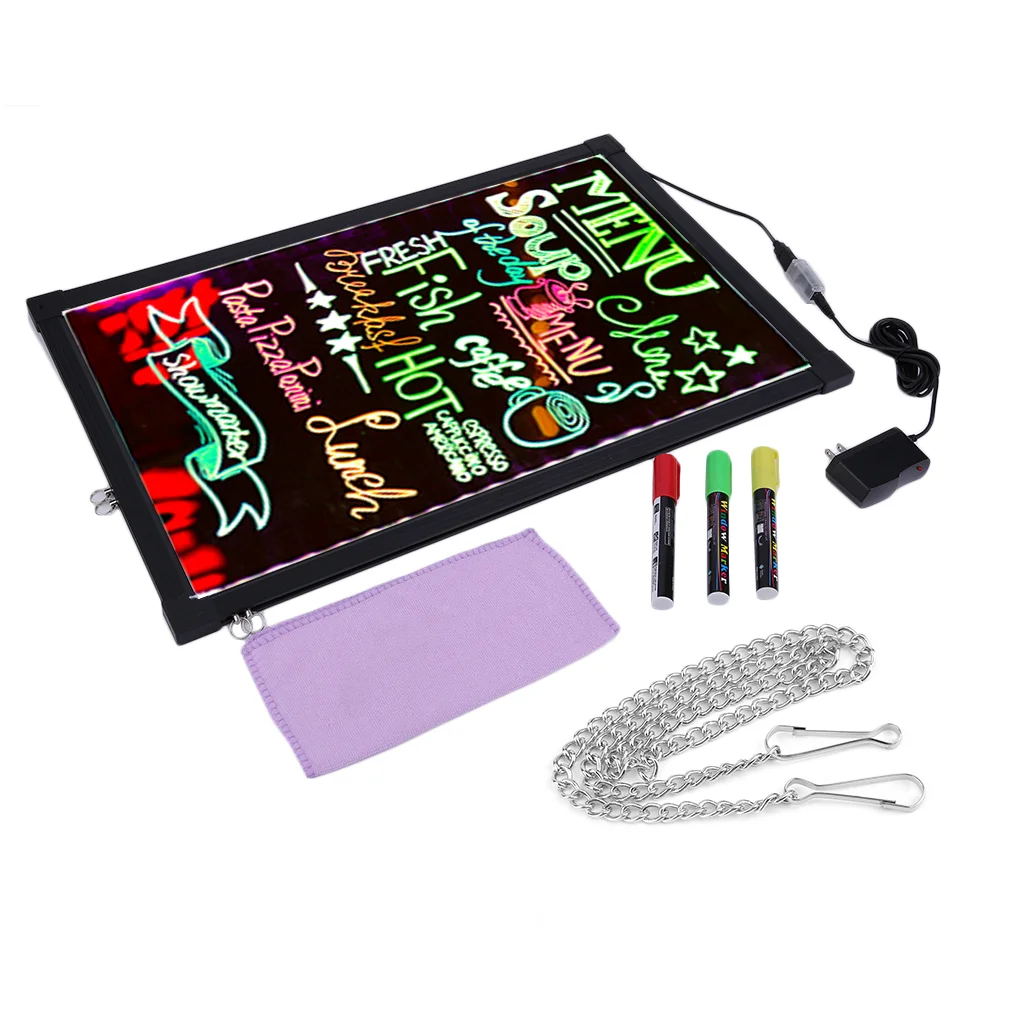 

Flashing LED Easy To Write Decorative Sign Board Set Shop Activity Board Holiday Atmosphere 16X24 Inch