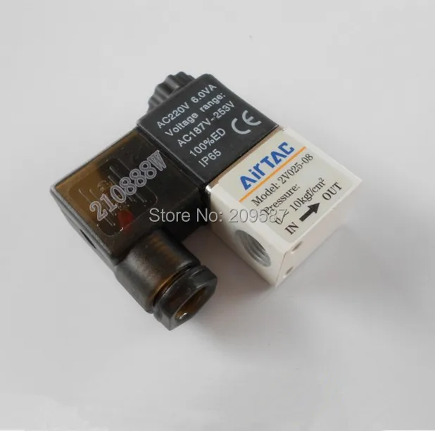1x 2V025-08 24V DC 2 порта 2Pos 1/4 &quotBSP нормально закрытый Соленоидный клапан катушки Led |
