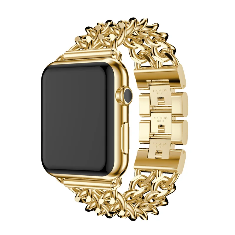 Ремешок из нержавеющей стали для Apple Watch Band 5 4 3 2 40 мм/38 мм звеньевой браслет iwatch 42
