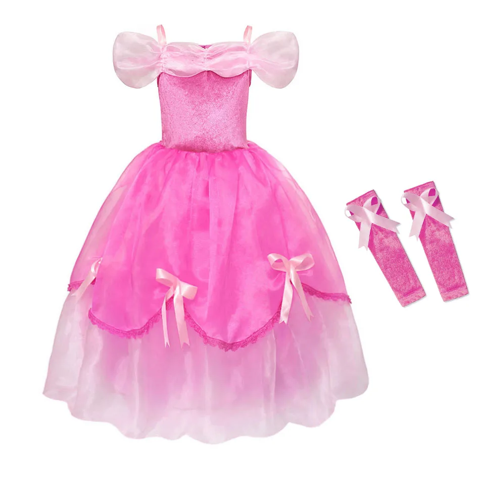 Girls Princess Belle Dress Up Costume - Cosplay Aurora Cinderella Bella Beauty and the Beast Sleeping Beauty Fancy Dresses by YOFEEL image 6