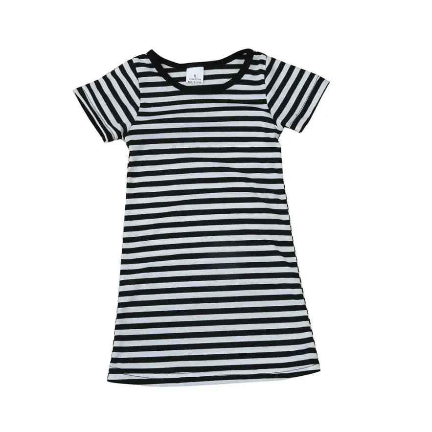 

ARLONEET Toddler Baby Kid Girl Casual Short Sleeve Party Striped Princess Dresses Clothes Dropshipping Mar14