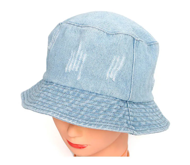 Корейская Летняя джинсовая шляпа с широкими полями, мужская и женская Гибкая шляпа для рыбалки, пляжная шляпа, Женская Хип-хоп кепка, Панама