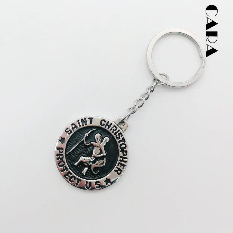 Подвеска CARA0535 из нержавеющей стали 316L с изображением святого Кристофера|bag
