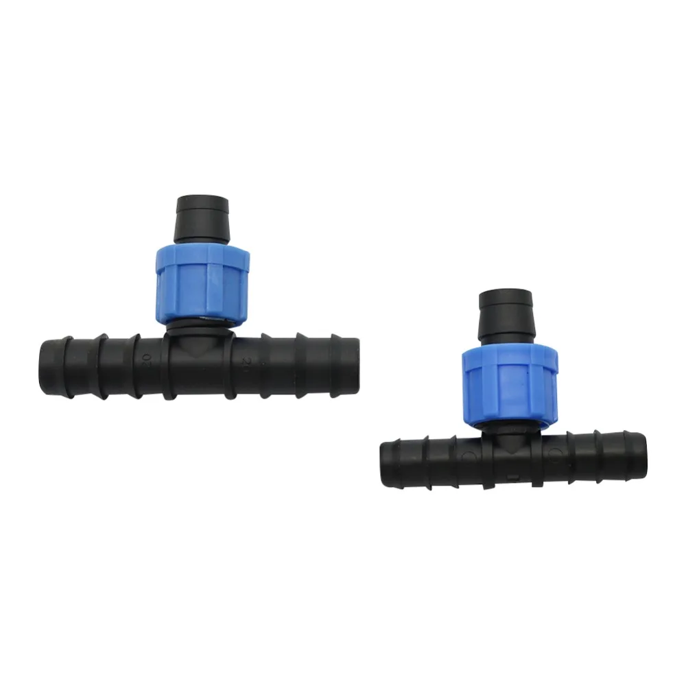 

Agriculture 5/8" Thread Lock Drip Tape Tee Connector Greenhouse Hose Adapter for Garden Irrigation System Fittings 5 Pcs
