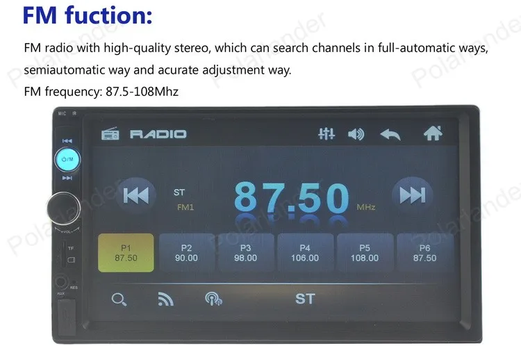 Автомобильное радио FM 2 Din 7 фоновые огни сенсорный экран стерео Bluetooth пульт дистанционного управления USB/TF/AUX 4 языка MP5 плеер